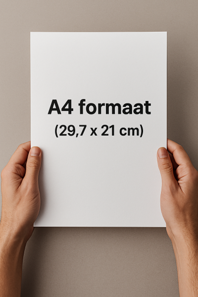 A4 formaat (21 x 29,7 cm)